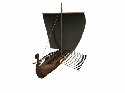 Viking Ship Low-poly 3D model