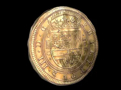 Ancient gold and silver coins 3D model