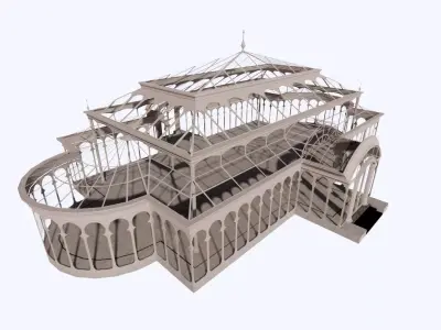 Glass building-Commercial building-building classic 3D model buy