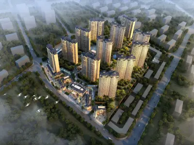 3Dmax fashion city commercial square building 75 3D model
