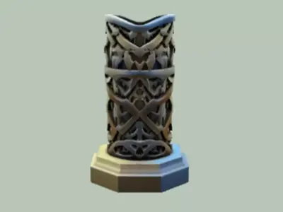 intricate decorative vase Game Ready 3D Model 3D model