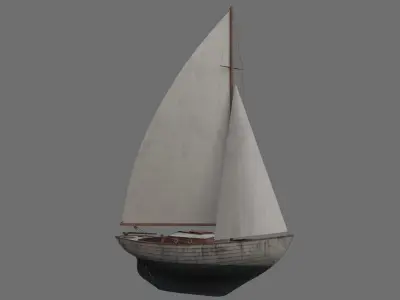 Sailboat 1B Low-poly 3D model