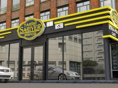 Cafe Exterior Set  Free 3D model