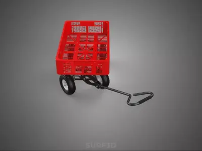 CRATE BASKET CART BIN WAGON TRAILER PLATFORM HAND TRUCK PALLET 4 3D model