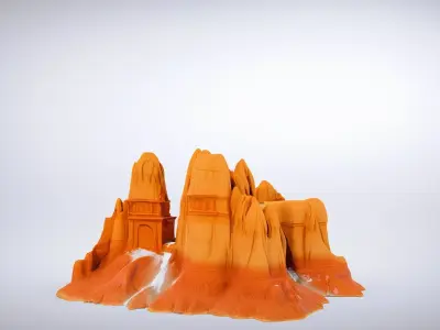 Ancient Canyon Fortress model pack Low-poly 3D model