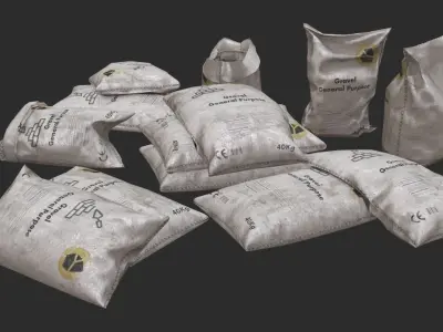 Gravel Bags Low-poly 3D model