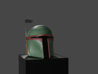 Boba Fett Mandalorian Helmet High-Poly 3D model