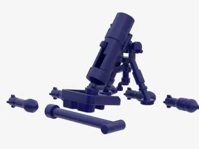 Detailed Lego Rocket Launcher 3D model