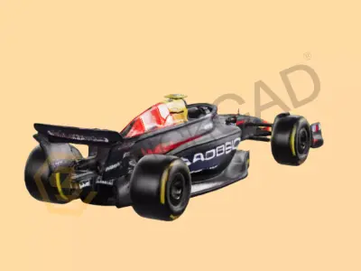 F1 Car 3D Model High Detail Formula Racing Vehicle Low-poly 3D model