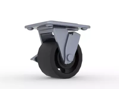 caster wheels Low-poly 3D model