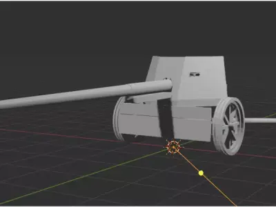 75 mm Pak 40 anti tank gun 3D model