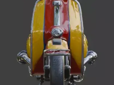 Vintage Atompunk Nuclear Fusion Scooter 3D Model Low-poly 3D model