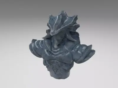 Dark Hero Kaijin statue Low-poly 3D model