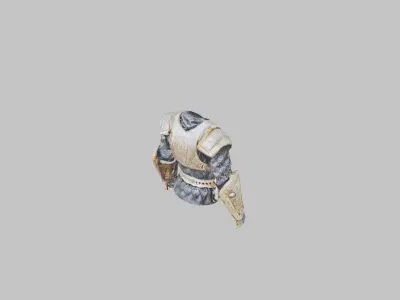 Medieval Royal armor set gold Low-poly 3D model