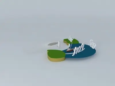 Sea Dam and Desalination Project Free 3D model