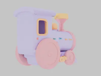 Toon Train Low-poly 3D model