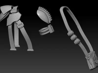 Airborne Trooper Pauldron and Sling Bag One12 Scale STL Files 3D print model