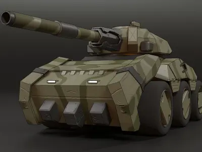 Striker gun canon 185 Low-poly 3D model