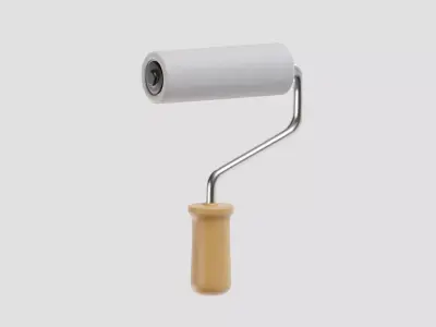 Paint Roller Brush Low-poly 3D model