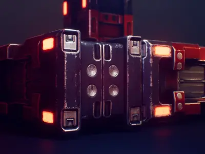 PBR SCI-FI Battery Low-poly 3D model