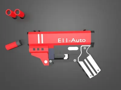 Sci fi Gun pistol Low-poly 3D model