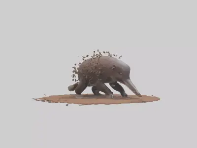 Echidna digging for ants model 3D model
