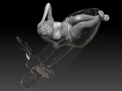 PIN UP and vespa girl 3 3D print model