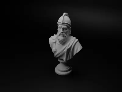 Medieval Archer Bust Chess 3D print model get