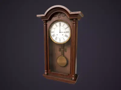 Pendulum wall clock Low-poly 3D model