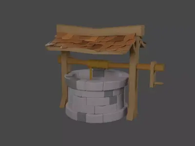 Well model water Low-poly 3D model