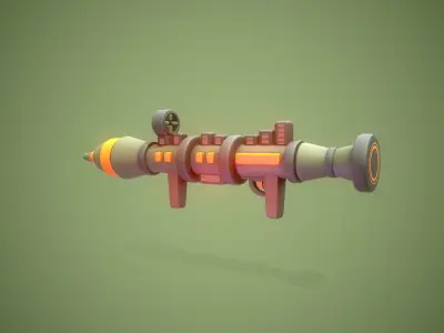 Stylized Rocket Launcher Low-poly 3D model purchase