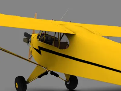 Piper Cub Low-poly 3D model