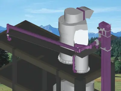 B-Kiln Feed Preheater Calciler-2S-ILC Free 3D model