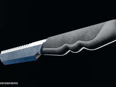 Chopper - Military combat Knife Low Poly PBR 3D Model Low-poly 3D model
