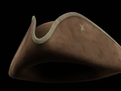 Classic Pirate Hat Low-poly 3D model