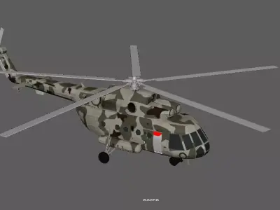 Helicopter 3D Model with Fly Animation - Game-Ready Realistic Low-poly 3D model