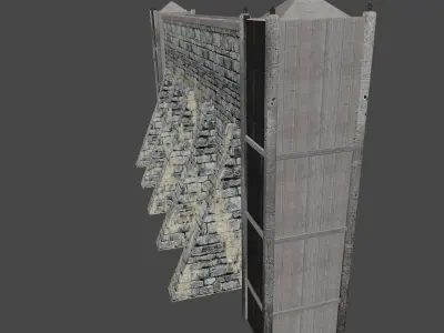 Stone Wall Low-poly 3D model