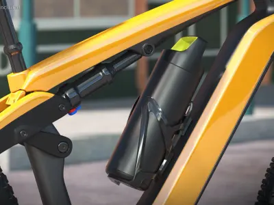E-Bike Battery Bottle Shape with Mount Black 3D model