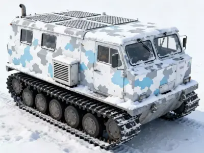 Arctic Tracked Military Support Vehicle 3D Model Low-poly 3D model