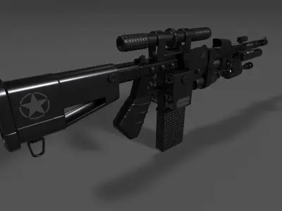 Sniper Rifle Low-poly 3D model shop