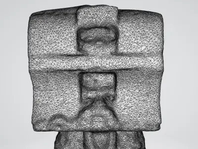 monument6 stone statue with head 3D model