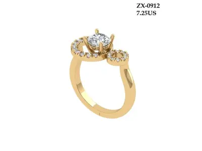 Solitaire Wedding Band 3D print model 18