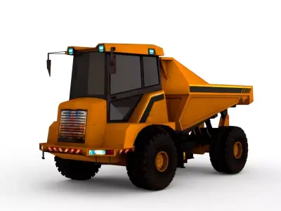 Realistic Construction Truck 3D Model - Heavy Machinery Low-poly 3D model