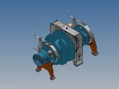 Anchor mooring winch 111 E 48 K3 3D model