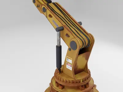 Hydraulic industrial crane 3D model  Low-poly 3D model