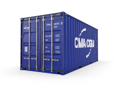 20 feet CMA-CGM standard shipping container 3D model