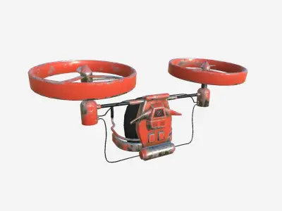 Jetpack Electric B08 Red Paint  - SciFi Character Design Low-poly 3D model