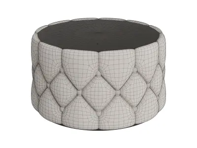 Classy Cocktail Ottoman Glass Top Coffee Table Low-poly 3D model