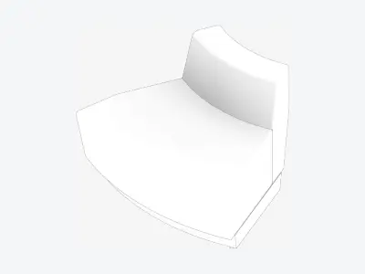 Seating - Contemporary - Blume - Type - Extension - Back - Round Low-poly 3D model