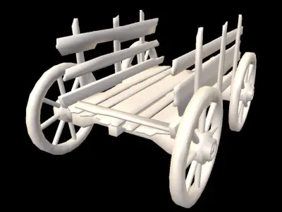 Wheel Cart Low-poly 3D model